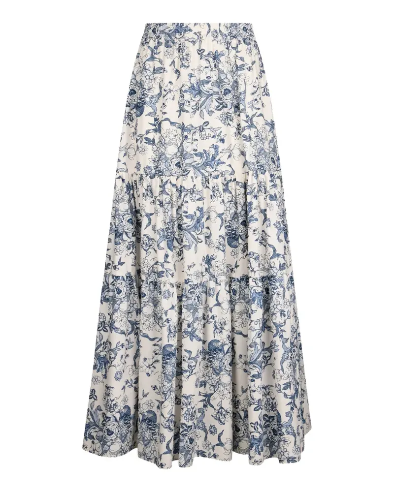 Liu Jo ruffled printed maxi skirt - Weiß Weiß