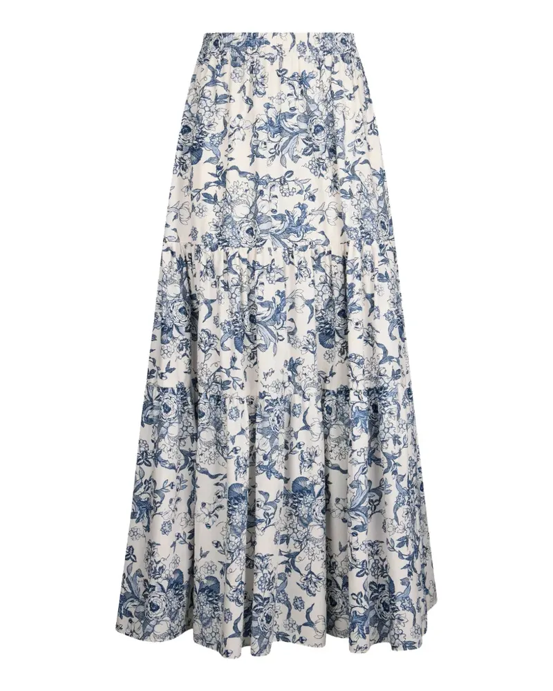 Liu Jo ruffled printed maxi skirt - Weiß Weiß