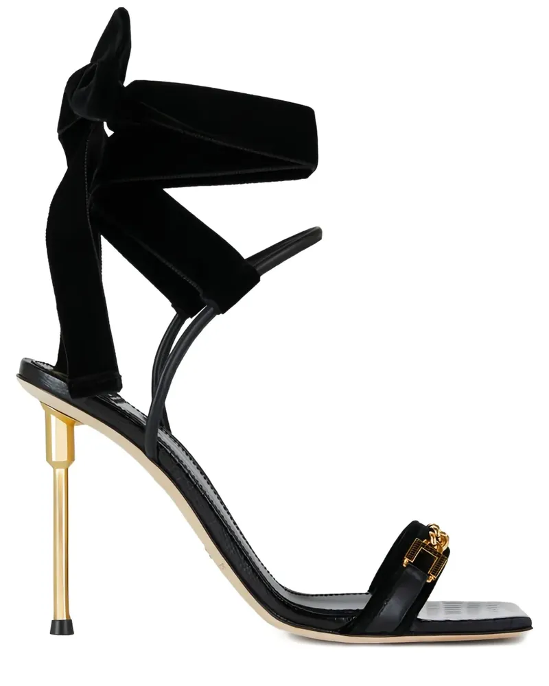 Elisabetta Franchi Sandalen mit Kettenschleife 100mm - Schwarz Schwarz