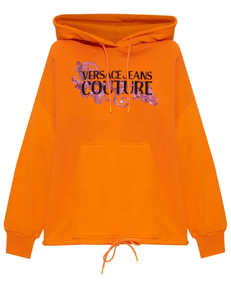 Versace Jeans Hoodie mit Logo-Applikation - Orange Orange
