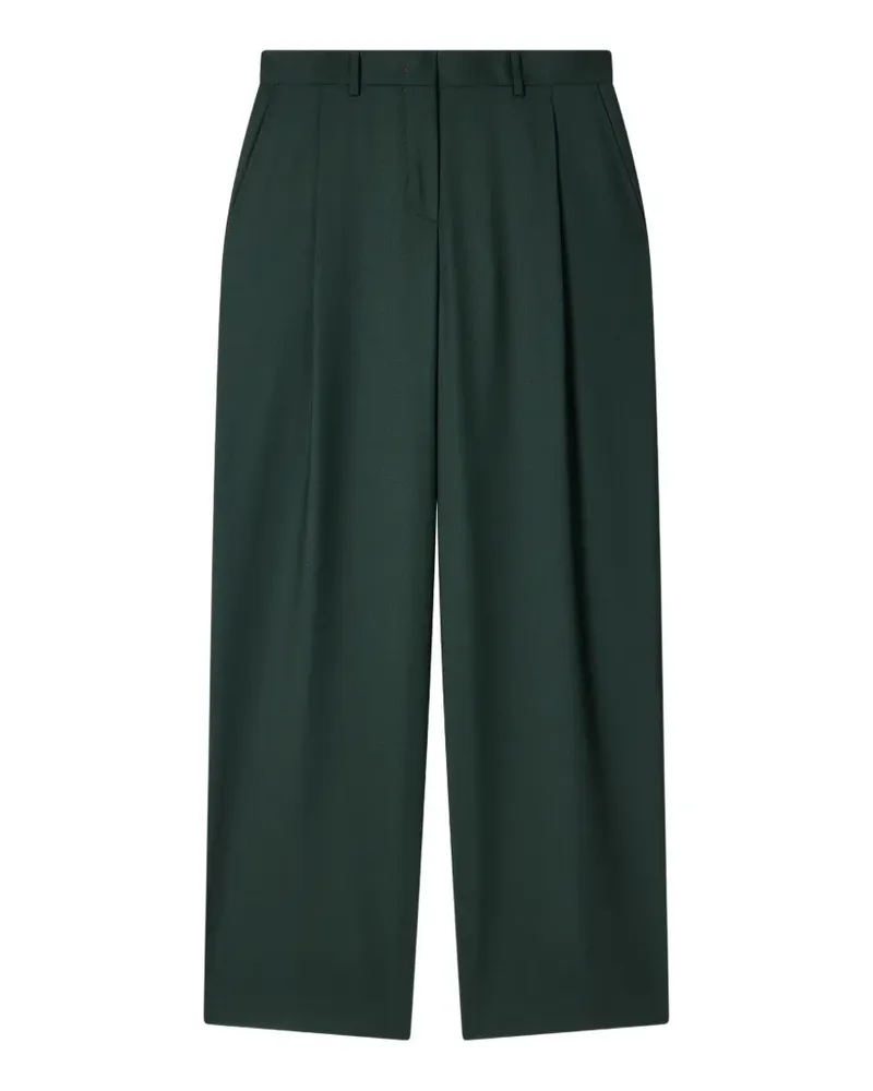 Paul Smith A Suit to Travel In - dunkelgrüne Wide-Leg-Hose mit Falten Grün