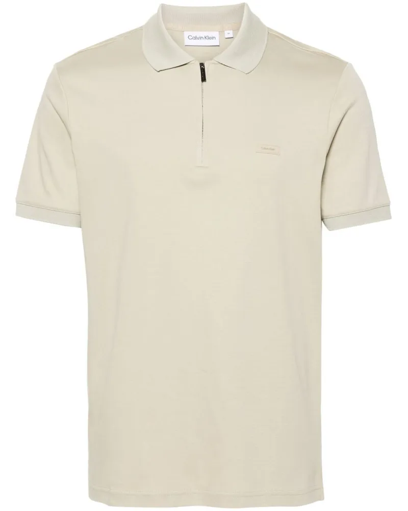Calvin Klein Poloshirt mit Logo-Patch - Grün Grün