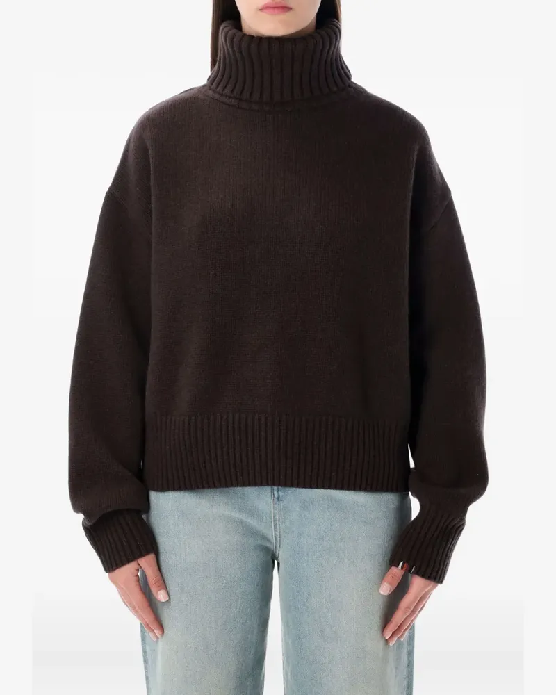 extreme cashmere Gerippter Rollkragenpullover - Braun Braun