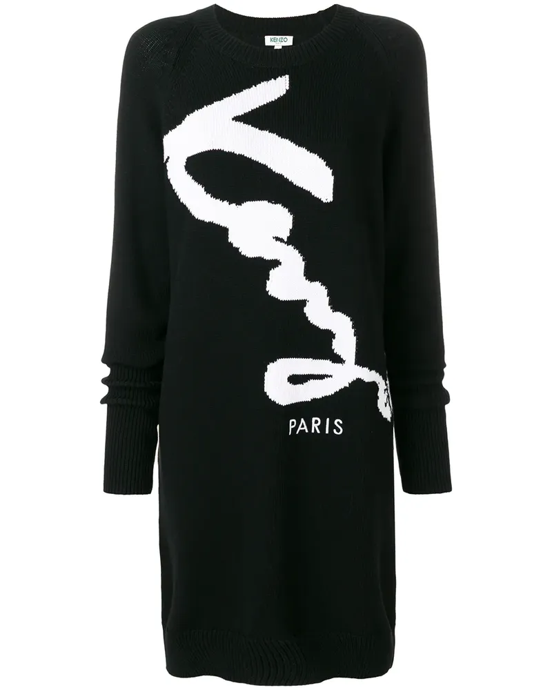 Kenzo Signature' Intarsien-Pullover - Schwarz Schwarz