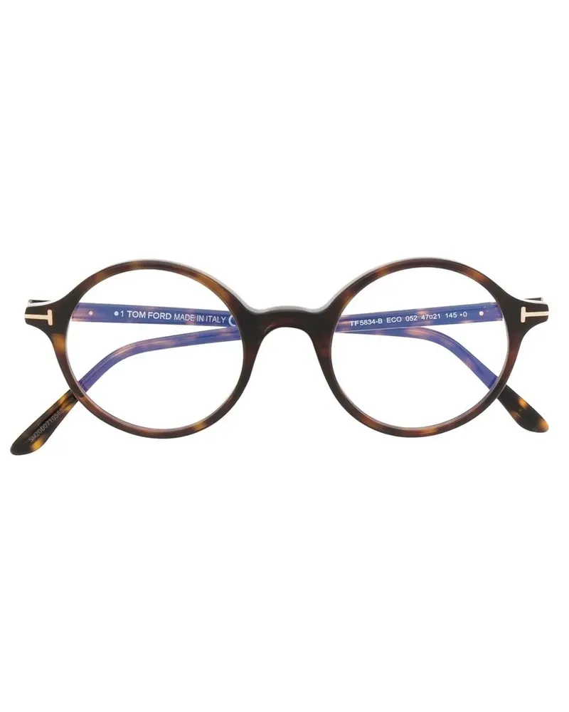 Tom Ford Runde Brille in Schildpattoptik - Braun Braun