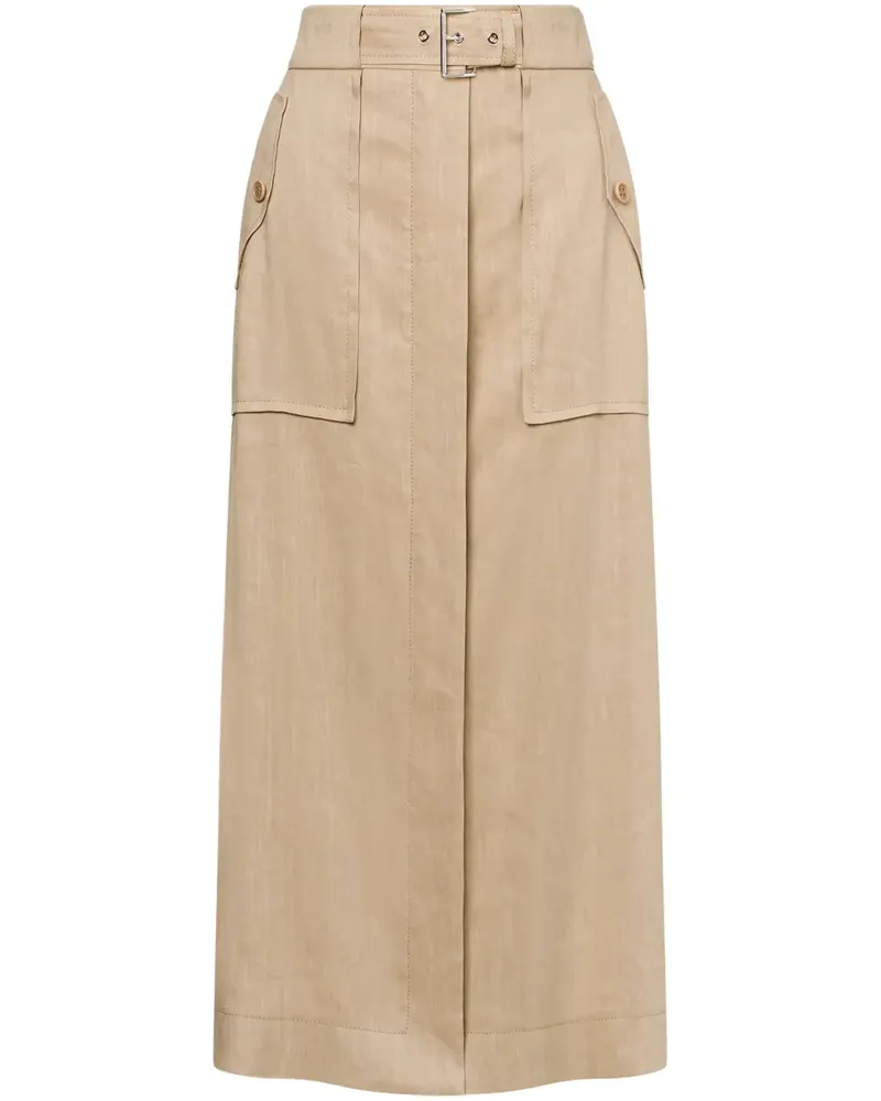 Alberta Ferretti Gerader Rock mit hohem Bund - Nude Nude