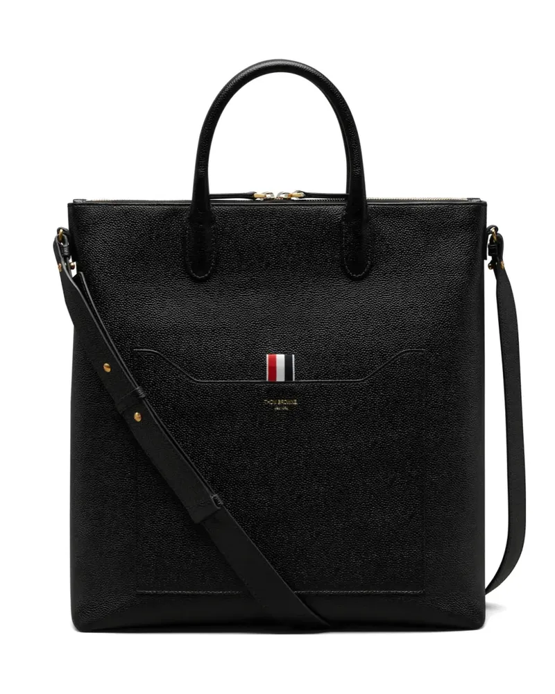Thom Browne Tool Tote Bag aus gekörntem Leder - Schwarz Schwarz