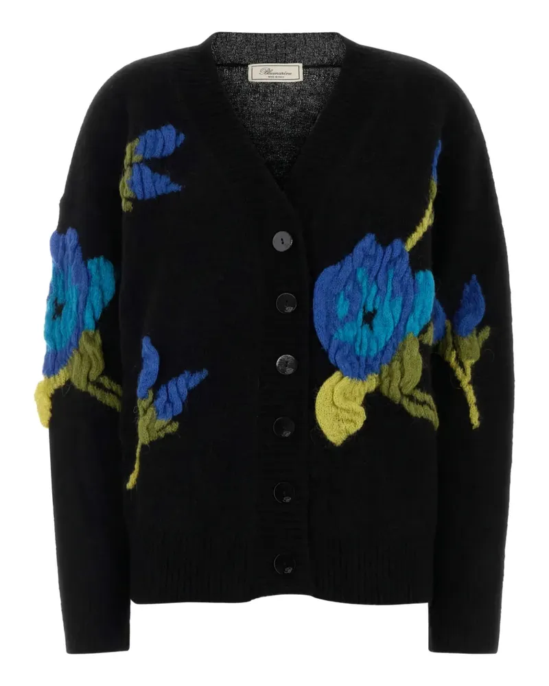 Blumarine Cardigan mit Blumenverzierung - Schwarz Schwarz