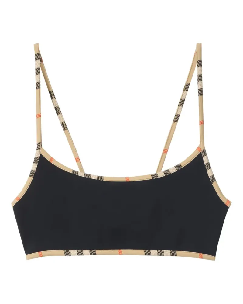 Burberry Check-trim bikini top - Schwarz Schwarz