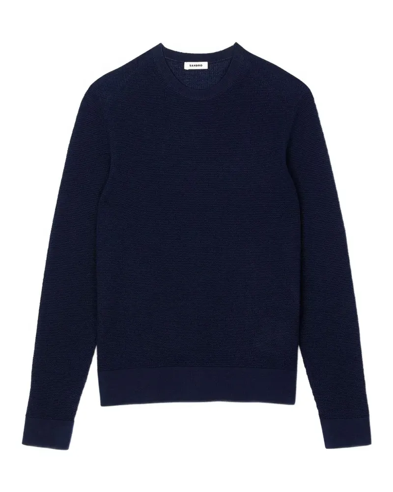Sandro Texturierter Strickpullover - Blau Blau