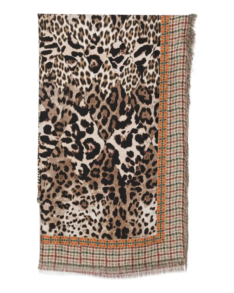 Pierre-Louis Mascia leopard-print diamond-quilted scarf - Nude Nude