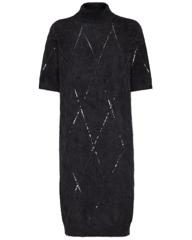 Brunello Cucinelli Kleid mit Pailletten - Schwarz Schwarz