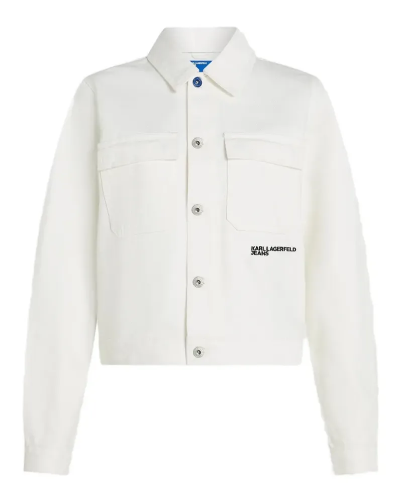 Karl Lagerfeld Jeansjacke mit Logo-Print - Weiß Weiß