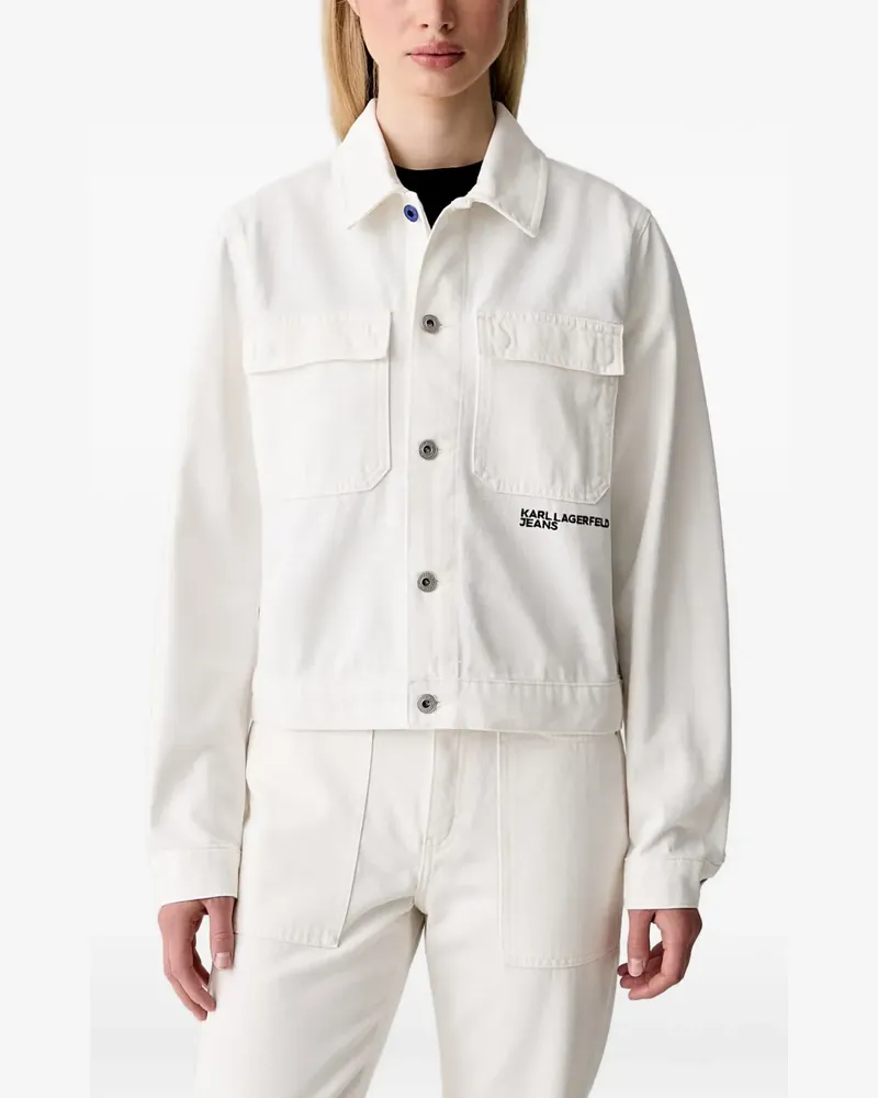 Karl Lagerfeld logo-print denim jacket - Weiß Weiß