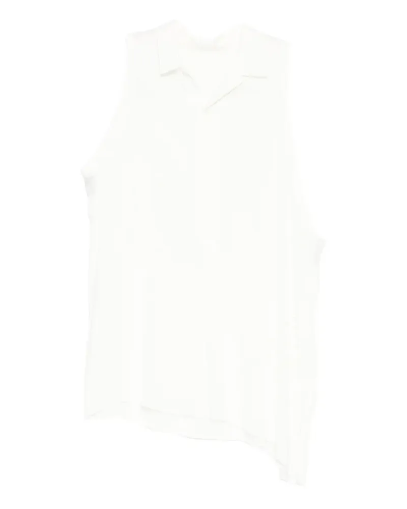 Yohji Yamamoto asymmetric cut-out top - Weiß Weiß