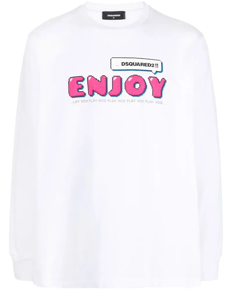Dsquared2 Enjoy-print long-sleeve T-shirt - Weiß Weiß