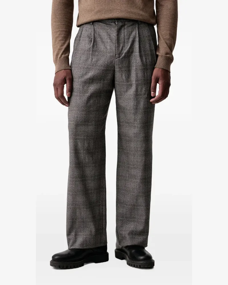 Paul Smith checked pleat-detail trousers - Grau Grau