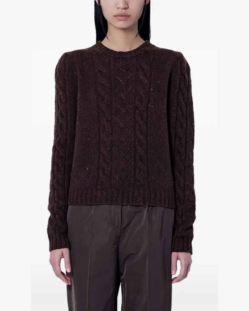 Max Mara Pullover mit Zopfmuster - Braun Braun