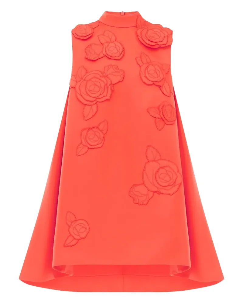 LEO LIN Fallon floral-appliqué mini dress - Orange Orange
