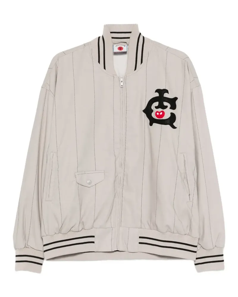 ICECREAM striped appliqué bomber jacket - Grau Grau