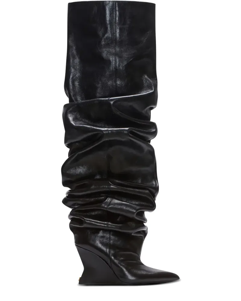Balmain Wedge-Stiefel mit Wedge-Absatz 95mm - Schwarz Schwarz