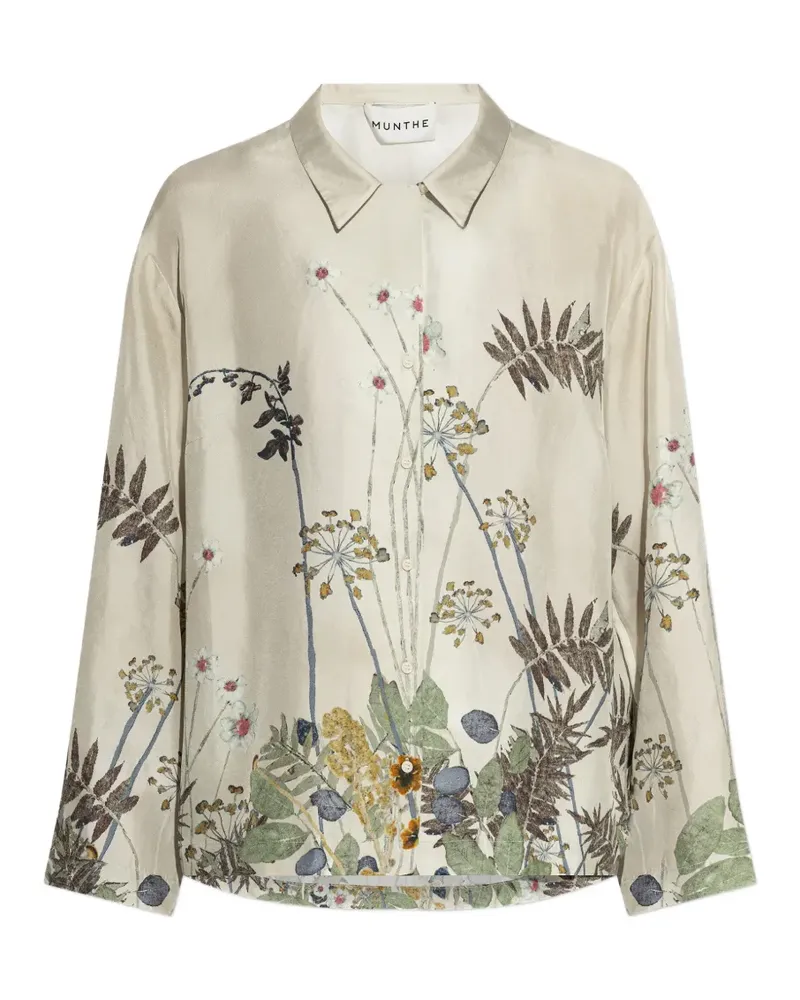 MUNTHE Faiza floral-print shirt - Nude Nude