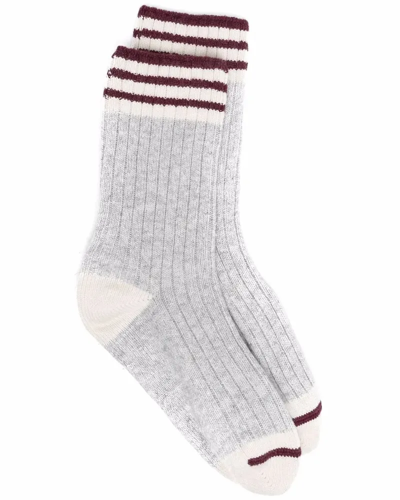 Brunello Cucinelli Gestreifte Socken - Grau Grau