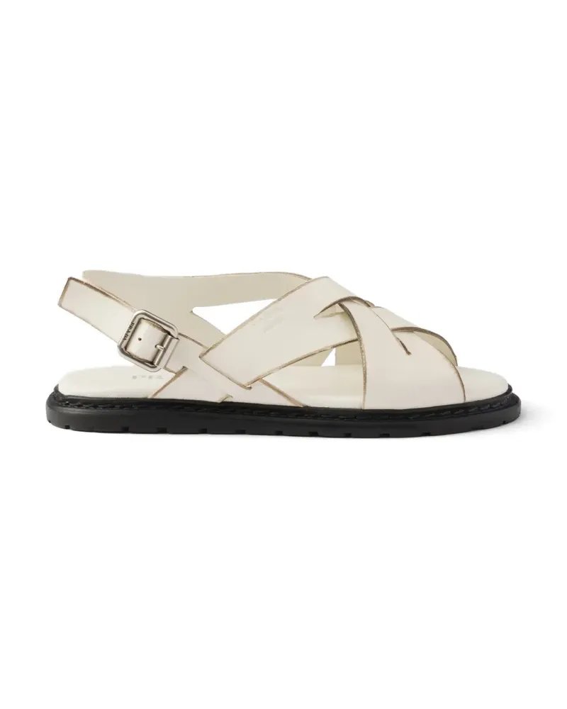 Prada antiqued leather sandals - Nude Nude