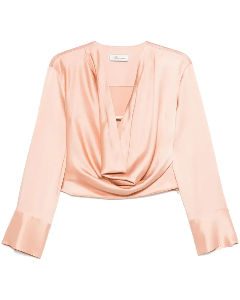 Blumarine Top mit Wasserfallkragen - Rosa Rosa