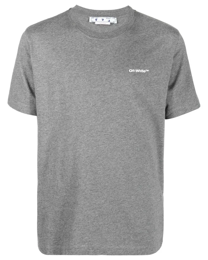 OFF-WHITE T-Shirt mit diagonalen Streifen - Grau Grau