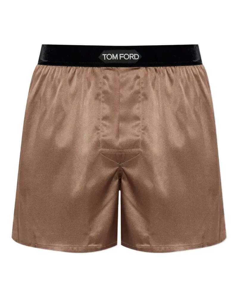 Tom Ford logo-waistband silk boxers - Braun Braun