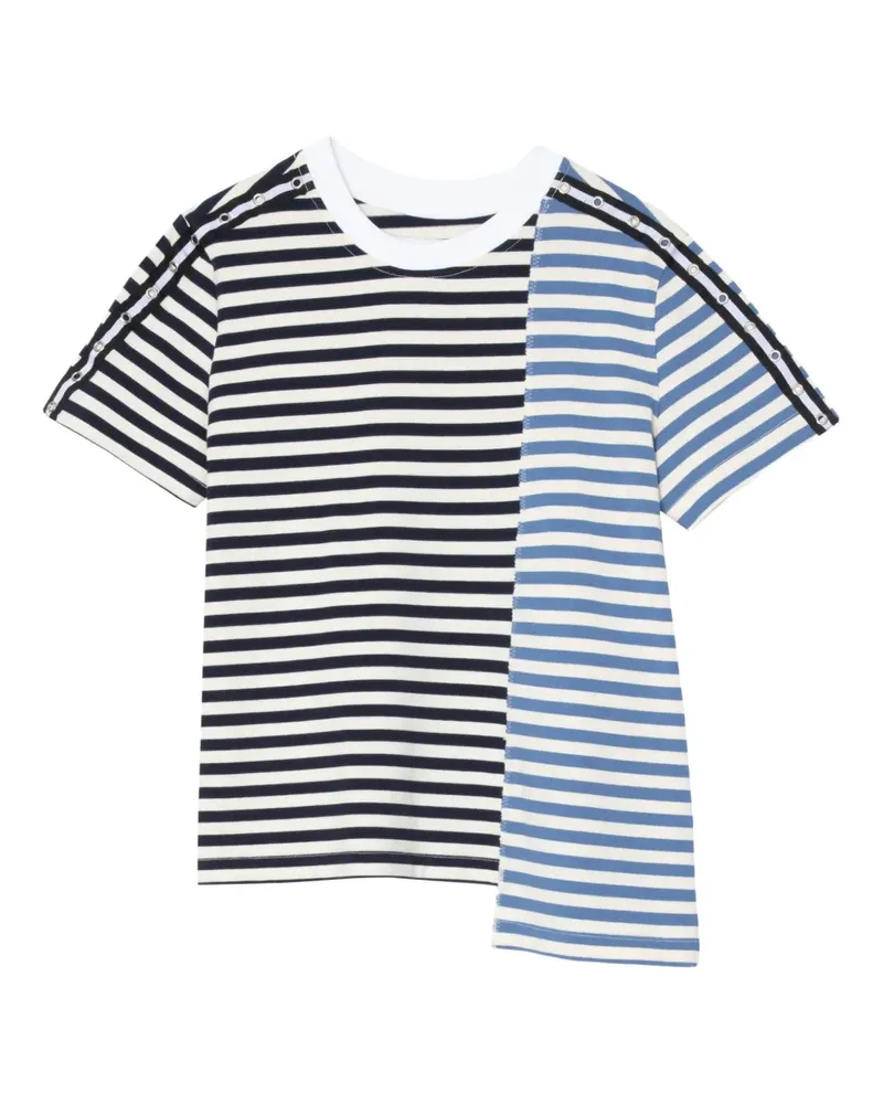 3.1 phillip lim T-Shirt mit gestreiftem Einsatz - Schwarz Schwarz