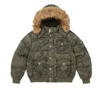Gefütterte Jacke mit Camouflagemuster - Grün