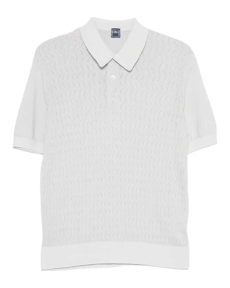 Fedeli textured-knit polo shirt - Grau Grau