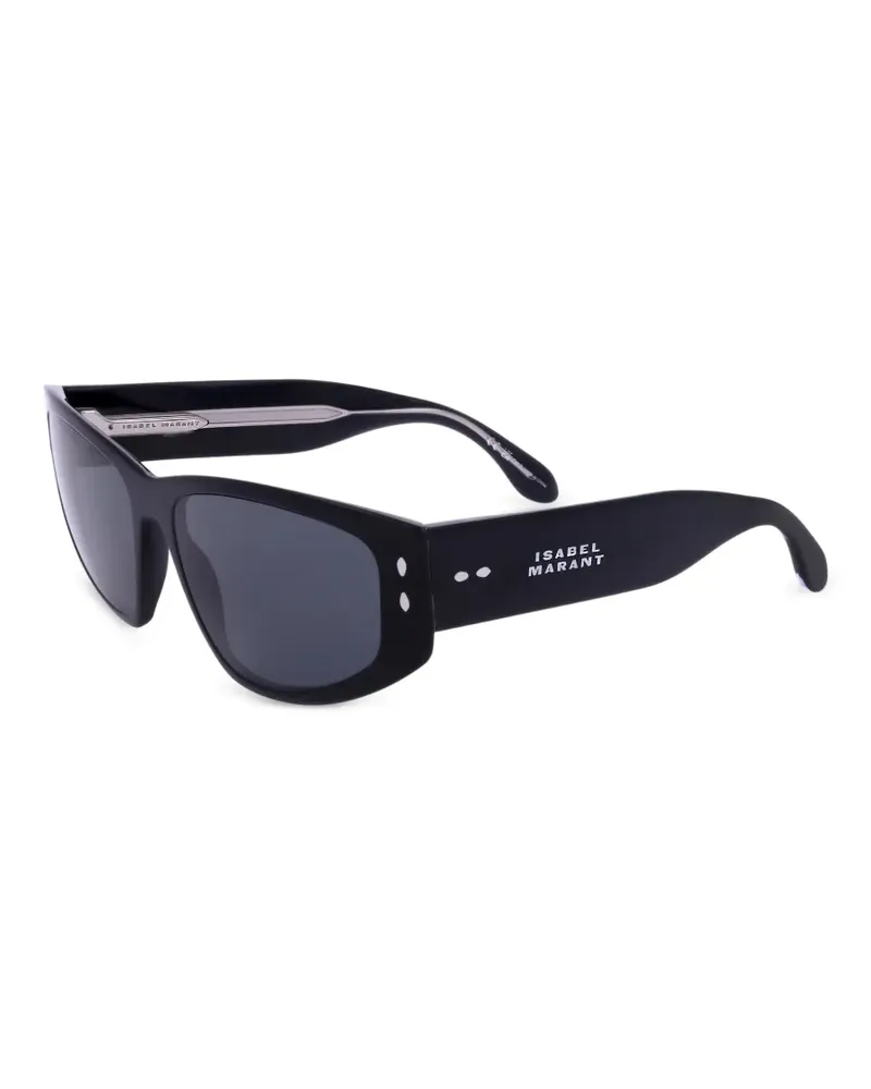 Isabel Marant Eckige Sonnenbrille mit Logo-Print - Schwarz Schwarz