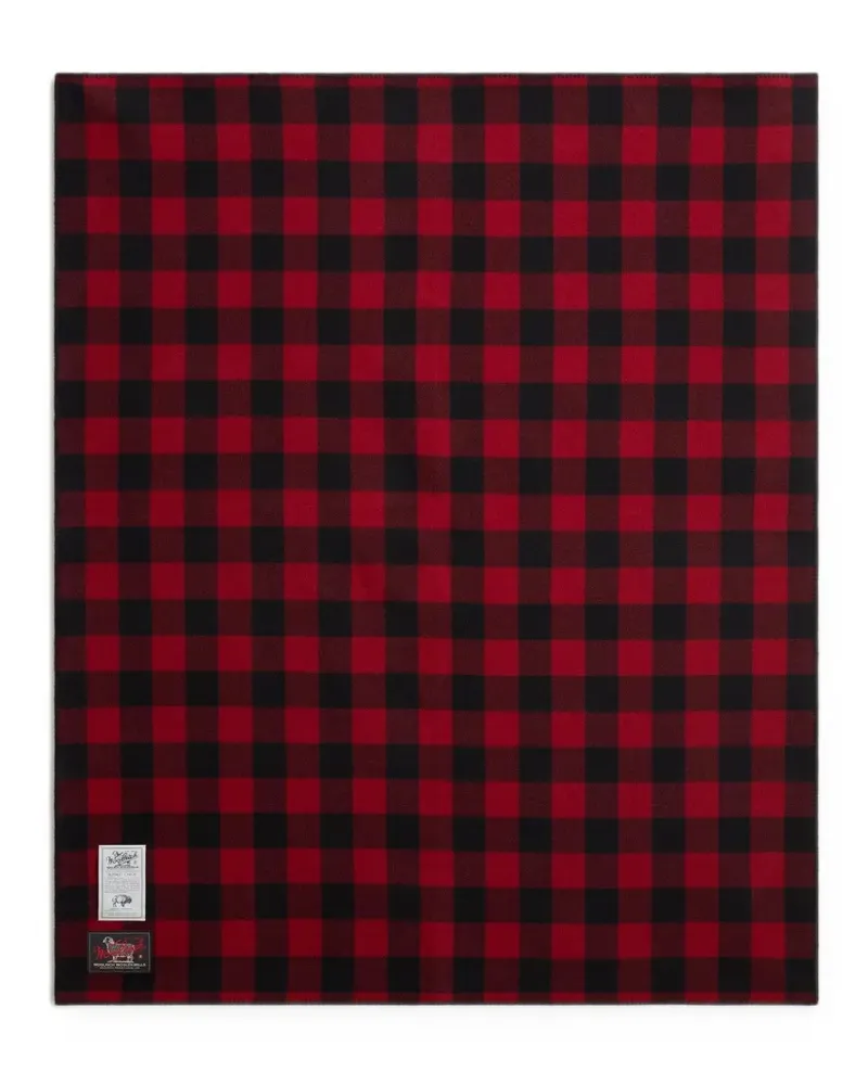 Woolrich Decke mit Büffelmuster - Rot Rot
