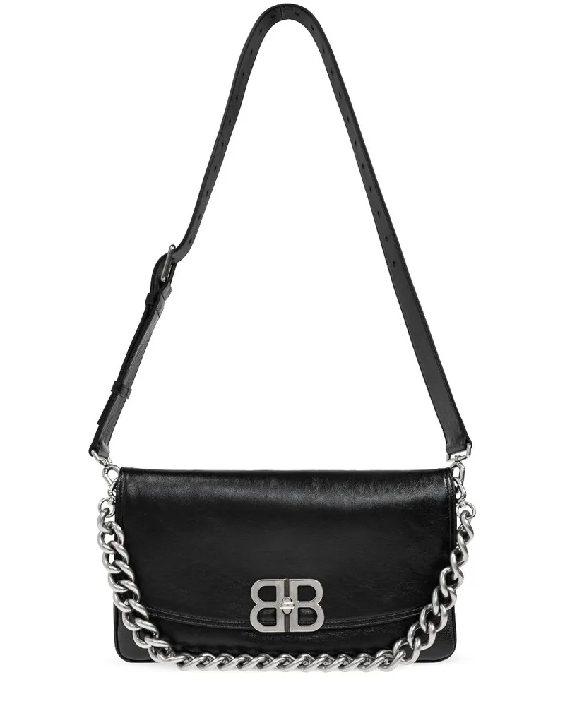 Balenciaga Mittelgroße BB Soft Flap Schultertasche - Schwarz Schwarz