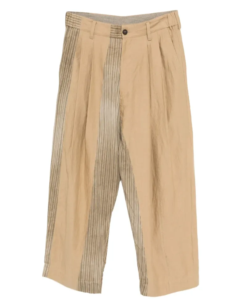 Ziggy Chen Weite Collaged Hose - Braun Braun