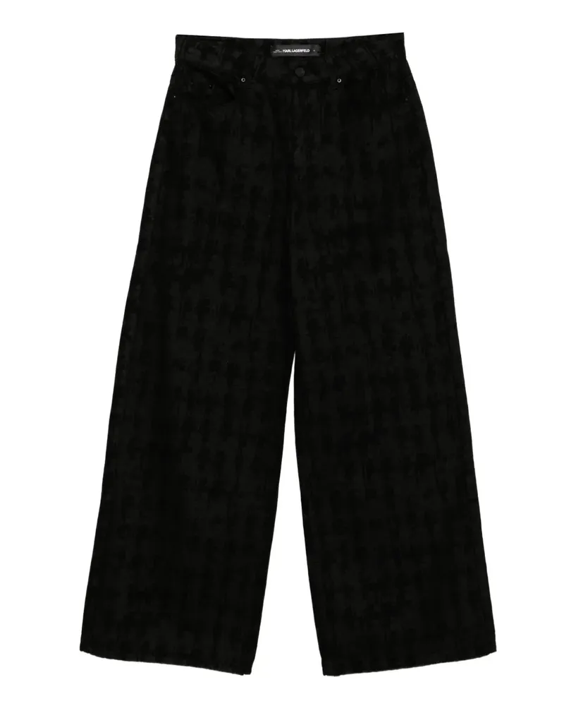 Karl Lagerfeld Jeans mit weitem Bein - Schwarz Schwarz