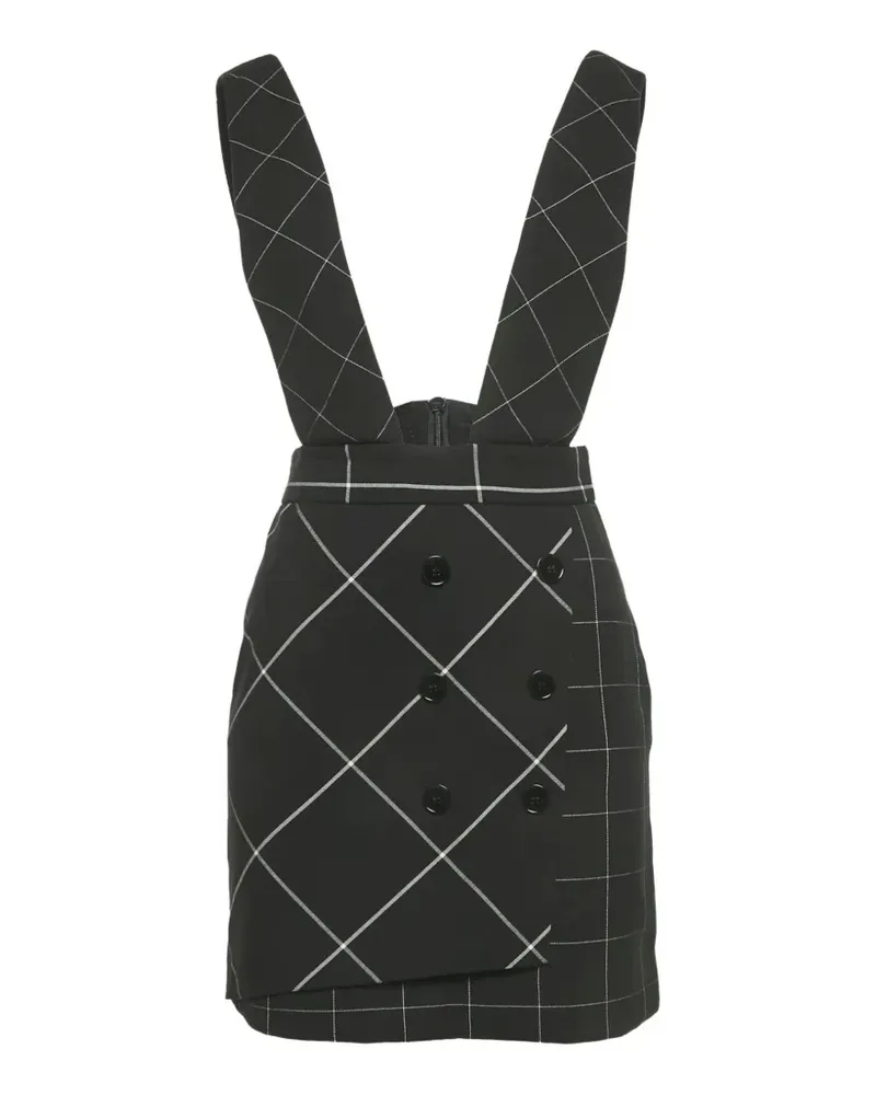 Maje windowpane Joly pinafore dress - Schwarz Schwarz
