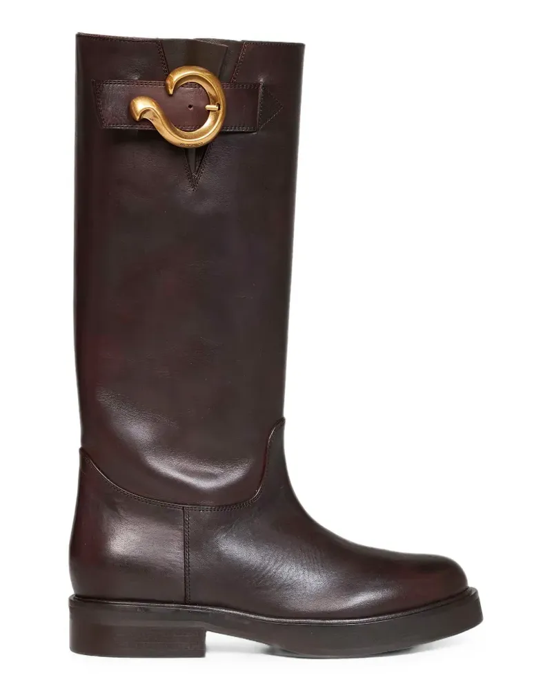 Etro Stiefel mit Paisley-Schnalle - Braun Braun