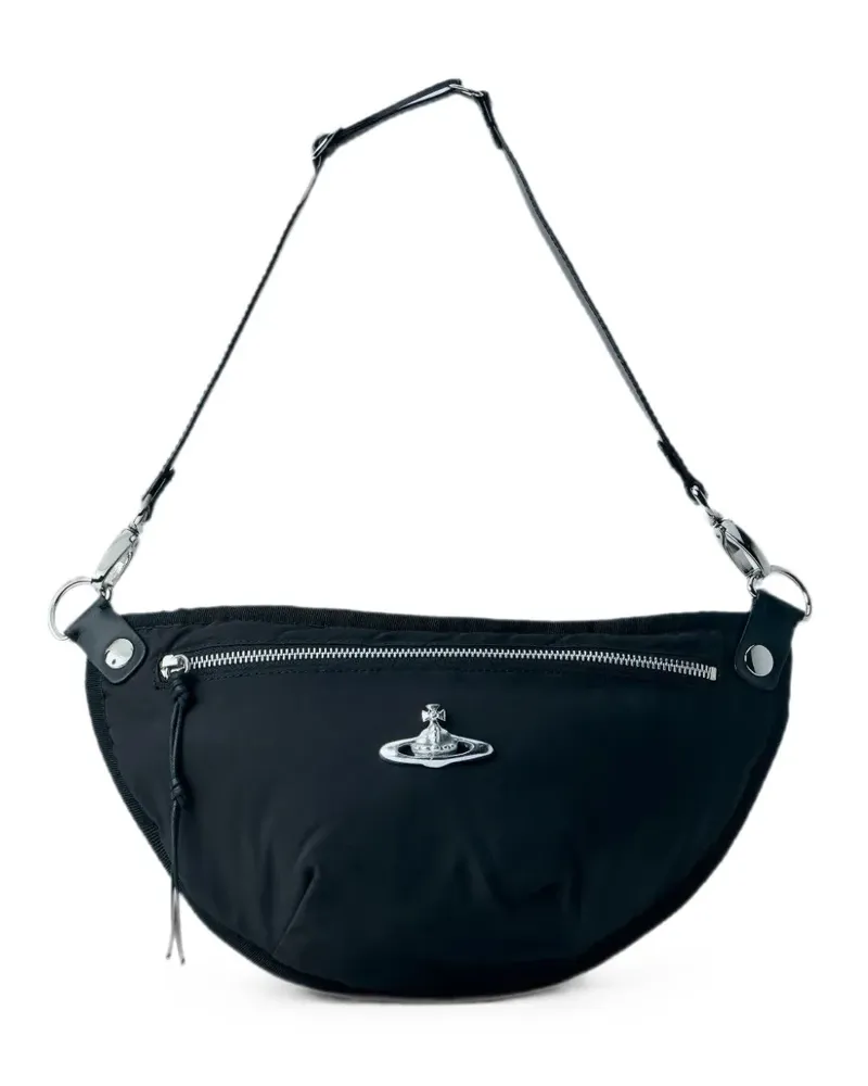 Vivienne Westwood Schultertasche mit Logo-Schild - Schwarz Schwarz