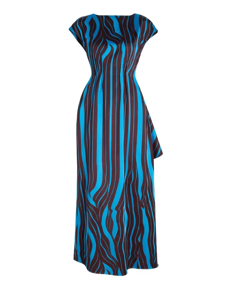 Proenza Schouler Isoria Kleid aus Satin-Jacquard mit verdrehten Streifen - Blau Blau