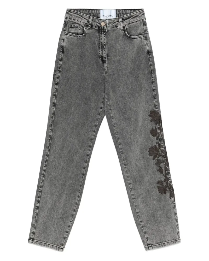 Blumarine embroidered floral jeans - Grau Grau