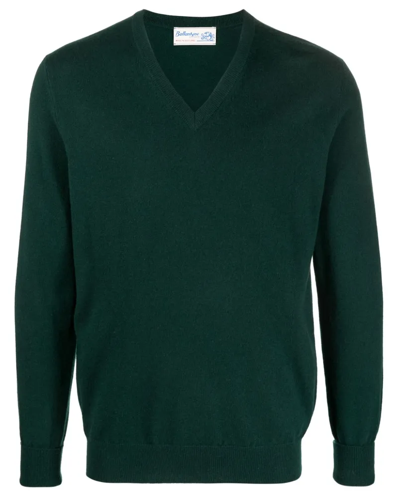 Ballantyne Kaschmirpullover mit V-Ausschnitt - Grün Grün