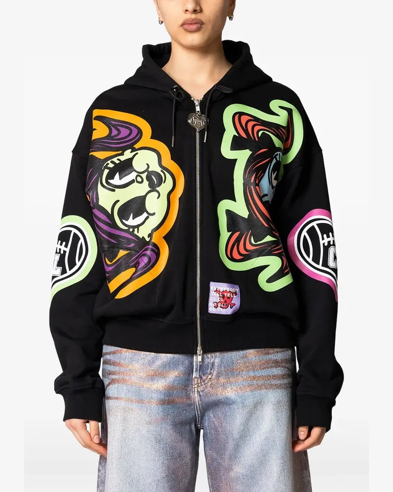 CHOPOVA LOWENA graphic-print zip-up hoodie - Schwarz Schwarz