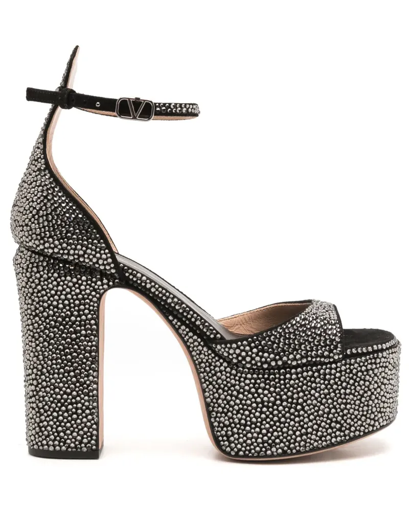 Valentino Garavani Tan-Go Sandalen mit Strass 155mm - Schwarz Schwarz
