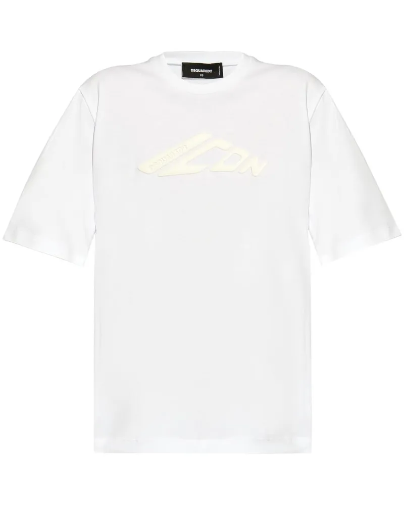 Dsquared2 Icon T-Shirt mit Logo-Prägung - Weiß Weiß