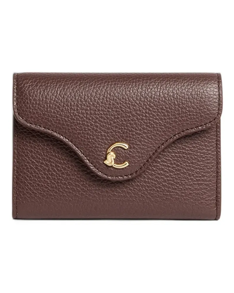 Coccinelle C-ME logo-plaque pebbled leather wallet - Rot Rot