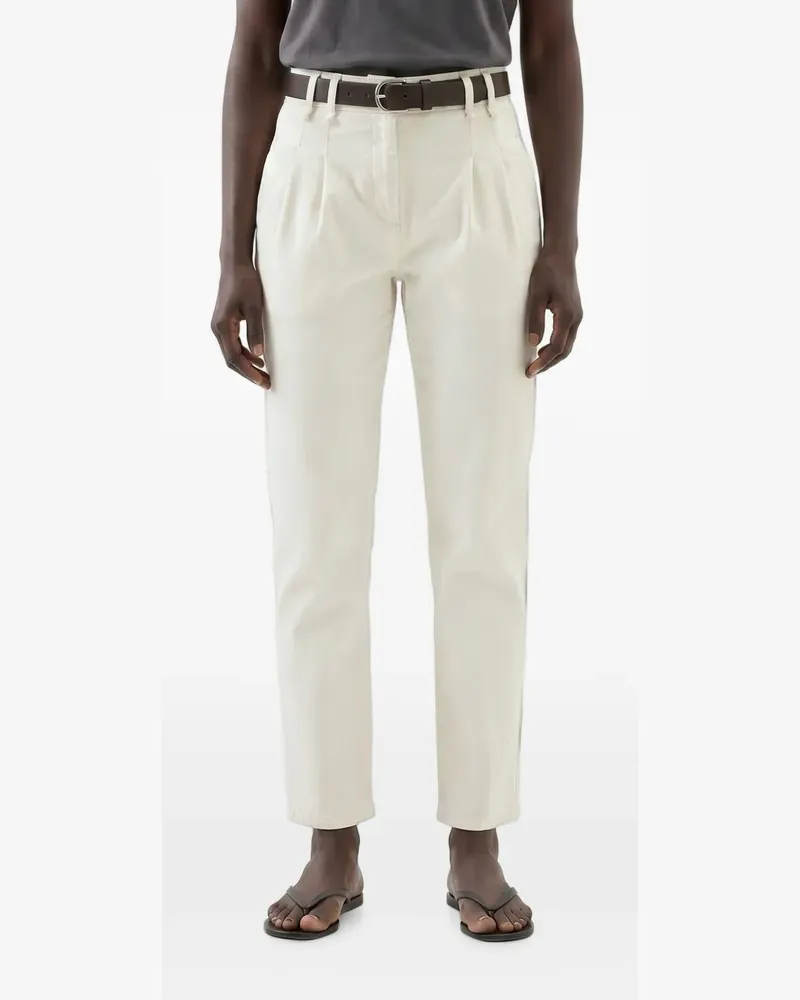 Brunello Cucinelli pleated cropped trousers - Nude Nude
